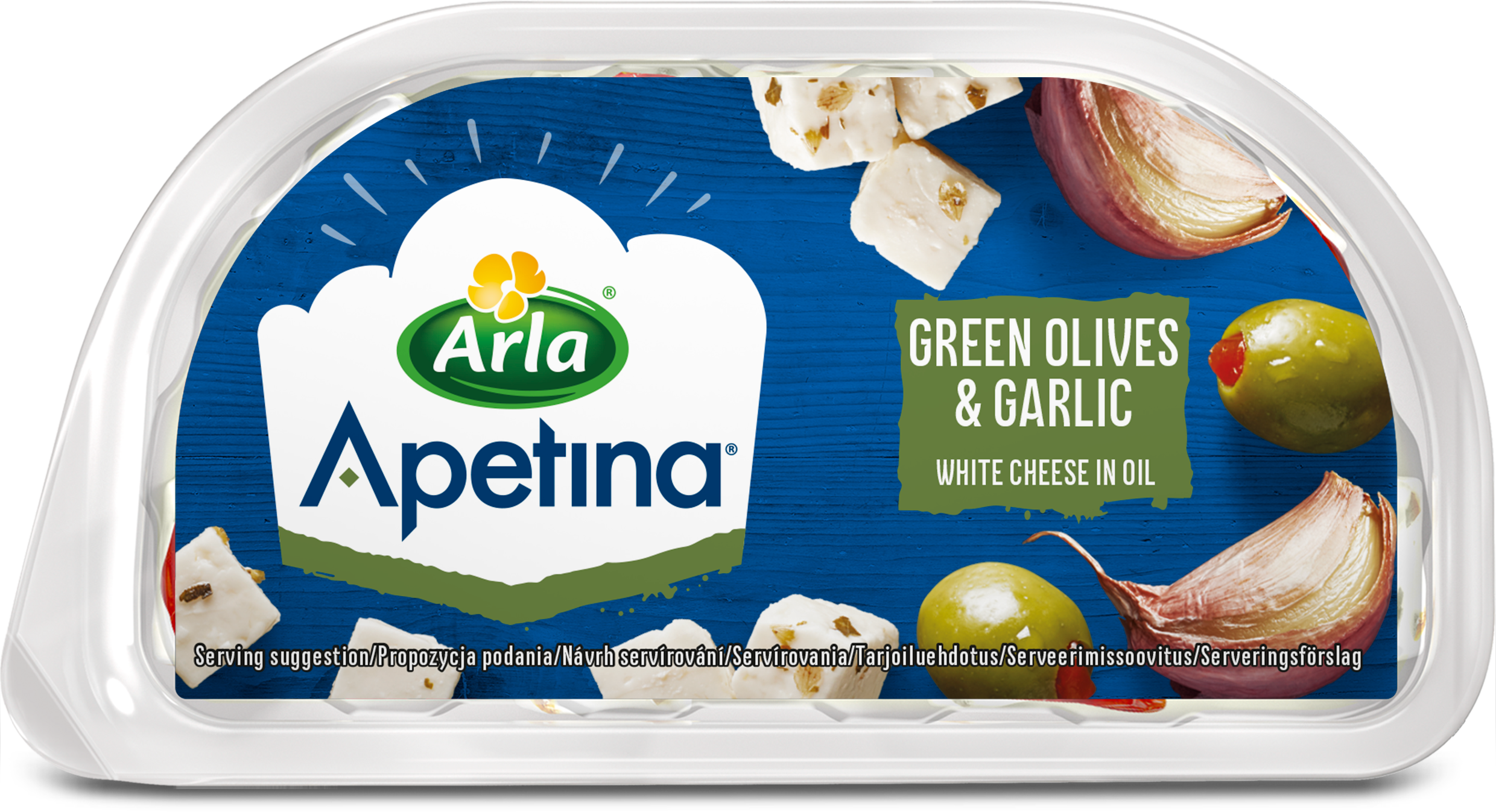 Apetina® Snack z Zielonymi oliwkami i czosnkiem 100g